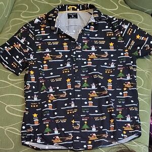 Denim & Flower Black Gaming Theme Men's Christmas Shirt